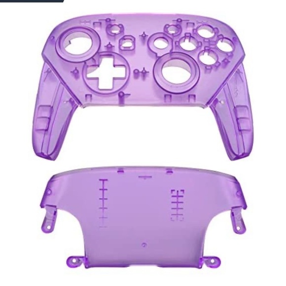 eXtremeRate Atomic Purple Clear Faceplate and Backplate for Nintendo‎ Switch Pro - Picture 1 of 6